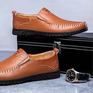 รองเท้าผู้ชาย รองเท้าผ้าใบผช👟 รองเท้าคัชชูหนังชาย สีดำ รุ่น HA027 ไซส์ 39-47 มี2สีให้เลือก 🛒