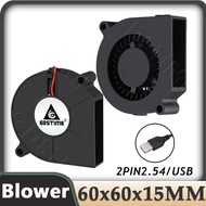 Gdstime 6015 USB Blower Fan DC 24V12V 5V Brushless Cooling Fan 60mm 2Pin USB Turbo Blower 60x60x15mm