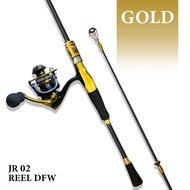 AquaPro - 1 Set Paket Joran Pancing Spinning Lengkap Dengan Reel Pancing Fishing Rod Carbon Fiber Buat Mancing Ikan Lengkap Senar Pancing Alat Mancing ikan Danau Sungai Laut Metal