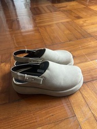 韓國 Stand Oil Hatched Mule 厚底麂皮涼鞋