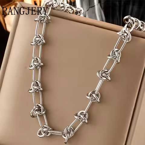 PANGJERY 316L Stainless Steel Entangled Lines Necklace For Women Classic Hip Hop Clavicle Chain Part