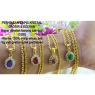 Crystal Plated Gold Acc Wrapped Crystal Necklace K9