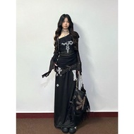 Wasteland Style Women's Clothing Light Asian Style Tops Vintage Women's Clothing y2k European Americ