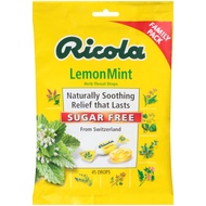 [HCM]Kẹo Ricola Sugar Free Lemon Mint Herb Throat Drops 45v có Bill Mỹ
