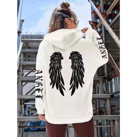 Beautiful Angel Wings Women's Hoodie Warm and Comfortable Casual Hoodie Fashion Classic Street Outdo