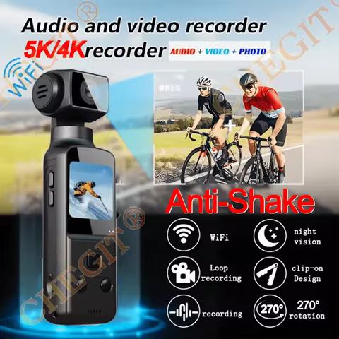 4K/5K Camera Sports Camera 270° Rotating Lens External Mic Support Wearing Cams EIS Sports Action Po