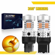 AUXITO 2 ชิ้น Canbus ไม่มีแฟลชไฮเปอร์ 7440 W21W Wy21W หลอดไฟ LED 1500Lm ไฟสัญญาณหมุน 2200K สีเหลือง