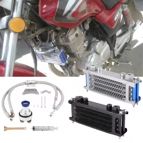 65ML Motorcycle Oil Cooler Radiator System Kit Fit For Honda CB CG 100CC-250CC Engine With Left Bott