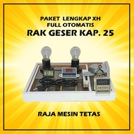 Paket Lengkap Thermostat XH Rak Geser Kayu Kap. 25 untuk Mesin Tetas Telur Ayam Bebek