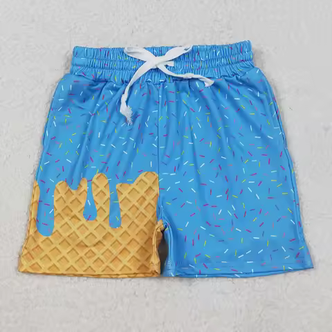 New Fashion Baby Boys Shorts Blue Ice Cream Drip Summer Shorts Bottoms Boutique Kids Designer Boys G