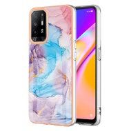 For OPPO A94 5G, OPPO A95 5G, Double Thickened, Colorful Patterns, Shock-resistant Phone Case, Marbl