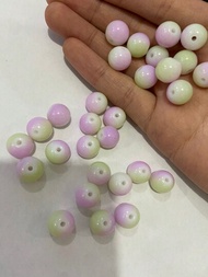 Material para hacer pulseras y collares a mano, aprox. 10mm cuentas de vidrio de dos colores