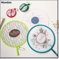 MUNDAN Cartoon Small Fan, PET Pocket Fan, Mini Foldable Pocket Cloth Fan