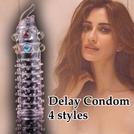Reusable Ring For Men Spike Condom Sex toy Bolitas Condom washable Silicone Delay Condoms Penis sleeve