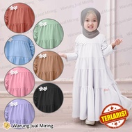 Gamis Anak Princess 1-16 Tahun Model Susun Bahan Jersey Polos Kecil Balita Remaja Tanggung Perempuan