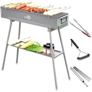 Portable Commercial-grade Charcoal Hibachi Grill For Camping And Outdoor Barbecue, Suitable For Lamb