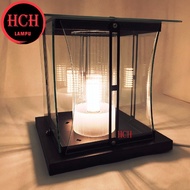 HCH Modern 25cm x 25cm Outdoor Pillar Light E27 Lamp Outdoor Gate Glass Pillar Lamp Lampu Pagar Lampu Tiang (6622-25)