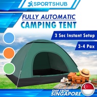 Camping Tent Instant Open Setup Automatic Pop Up Foldable Portable Outdoor Beach Tent Hiking Family Anti UV 3-4 Person