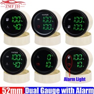 2" 52mm Dual Gauge with Alram 2 In 1 Car Gauge Water Fuel Level Gauge Sewage Level Meter Water Temp 
