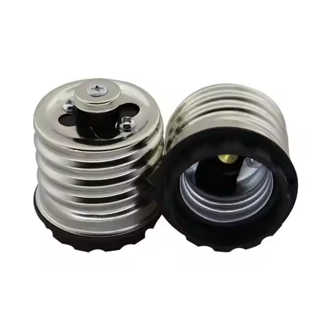 Durable Iron E40 To E27 Socket Black Heat-resistant Light Bulb Socket Adapter Screw Light Holder Hom