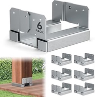 6x6 Post Base Brackets Heavy Duty, 6x6 Post Base for Concrete, Galvanized Decking Post Anchors Wood 