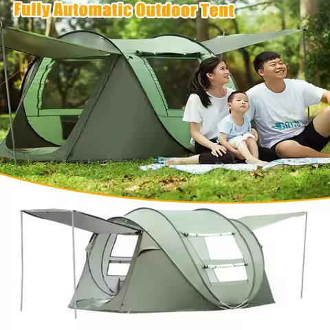 Instant Pop Up Outdoor Camping Tent 5-8 Person / 3-4 Person 2 Door 2 Mesh Window Sunshade Rainproof 
