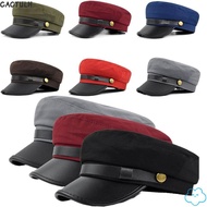 CACTULH Navy Cap, Vintage Flat Top Hat Beret Hats, Flat  Cap Duck Tongue Cap Painters Cap Warm Flat 