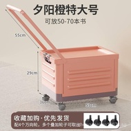 [in stock]Storage Bookcase Trolley Trolley Foldable Classroom with Wheels High School Student Books Organizing Storage Box