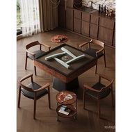 Mahjong Table Dining Table Dual-Use Integrated Medieval Style Solid Wood Mahjong Machine Automatic H