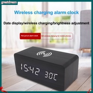 greatdream|  Clear Led Numbers Alarm Clock Wireless Charging Digital Alarm Clock Wireless Rechargeable Led Digital Alarm Clock with Adjustable Volume and Snooze Function Clear Led