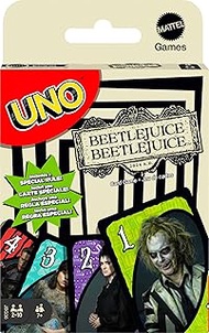 Mattel Games UNO Beetlejuice Card Game for Kids, Adults & Family with Deck & Special Rule Inspired b