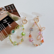 🌟掛綠珍珠水晶手機繩系列🌟（送手機鋼化膜）（送順豐智能櫃）掛綠珍珠水晶手機繩系列，手機鏈適用任何手機殼，小米珠，水晶材料，MagsafeiPhone15，iPhone15pro，iPhone15plu