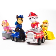 &lt; Available &gt;  Cartoon Paw Patrol Rebound Vehicle Toys Set Characters Ryder Skye Marshall Chase Rescue Car PVC Action Figures Children