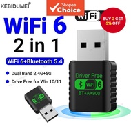 Wifi for pc 6 Adapter Bluetooth 5.3  900Mbps  USB Dongle 2.4G&5GHz Wireless Network Card For Laptop 