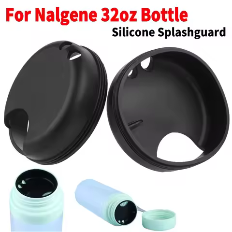 2pcs Anti-Spill Lids for Nalgene 32oz Silicone Splashguard for Nalgene 32oz Wide Mouth Bottle Portab