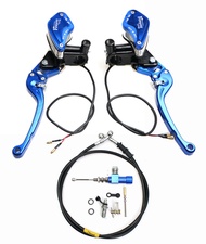 คลัตช์ปั๊มเบรคไฮดรอลิคคู่22มม. อเนกประสงค์สำหรับรถจักรยานยนต์12.7ปั๊มด้านล่าง1200มม. ท่อยางเบรกอลูมิ