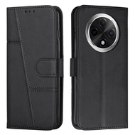 Phone Case For OPPO F27 Pro F27 Pro+ Skin Feeling PU Leather Case With Card Slot Bracket Shockproof 