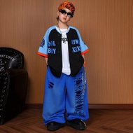 Kids Hip Hop Streetwear Set Boys Baseball Jacket Loose Pants Fashion Hip Hop Dance Costume Performan