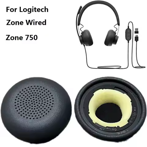 Original Ear Pads For Logitech Zone wired/Zone 750 Teams Office Business Headphones Replacement Earm