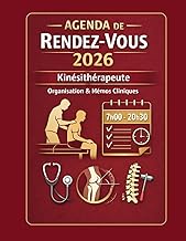 Agenda de rendez-vous 2026 – Kinésithérapeute: Organisation quotidienne des consultations - 1 page p
