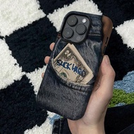 Denim Poker Phone Case Suitable for 16pro Phone Case iPhone15 2 in 1 Film 12pro...