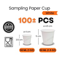 (100Pcs) 30ml/50ml Sampling Paper Cup White/Sample Cup/Small Cup/Disposable Sauce Cup 1oz/1.5oz