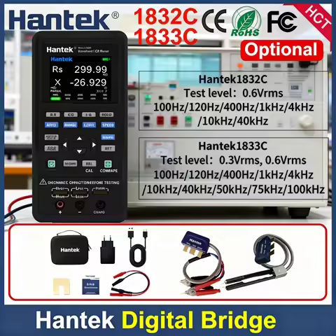 Hantek 1832C 1833C Digital Handheld LCR Meter High-Precision Tester To Measure Inductance Parameters