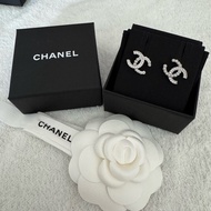 Chanel CC Logo 珍珠 水鑽 耳環 耳釘 ABD478