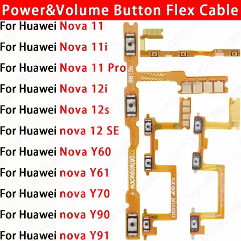 For Huawei Nova 11 11i 12 12i 12s SE Y60 Y61 Y70 Y90 Y91 Nova11 Side Button Switch Volume Key Power 