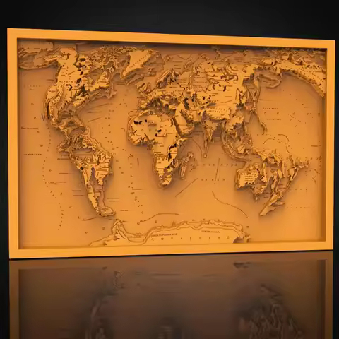 3d STL Model World Map for CNC Router Engraver Carving Machine Relief Artcam Aspire CNC File Laser C