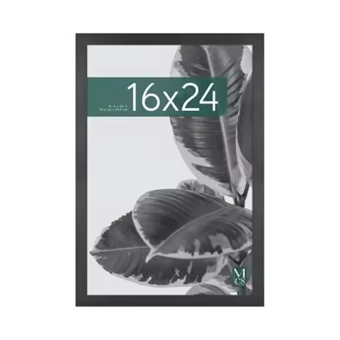 Studio Gallery 16x24 Poster Frame Black Woodgrain Engineered Wood, Vertical and Horizontal Wall Hang