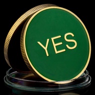 1 Piece Yes or No Coin Prediction Decision Coin Ouija Golden Plated Coin Souvenirs Commemorative Coi