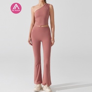 Yoga Sports Set Single Sports Bra And High Waist Flare Pants
