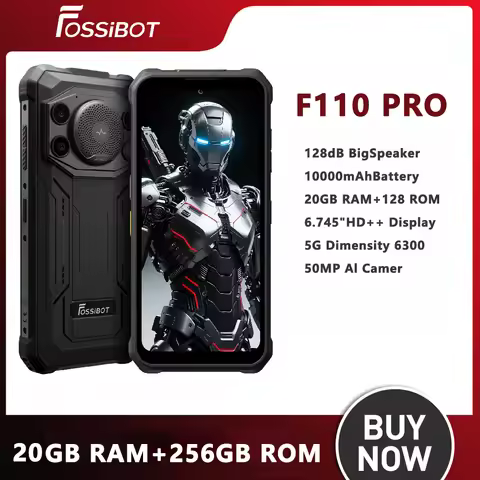 2025 Fossibot 5G Rugged Phone F110 Pro Dimensity 6300 5G 8GB+128GB 50MP+8MP Camera 6.75-inch Screen 